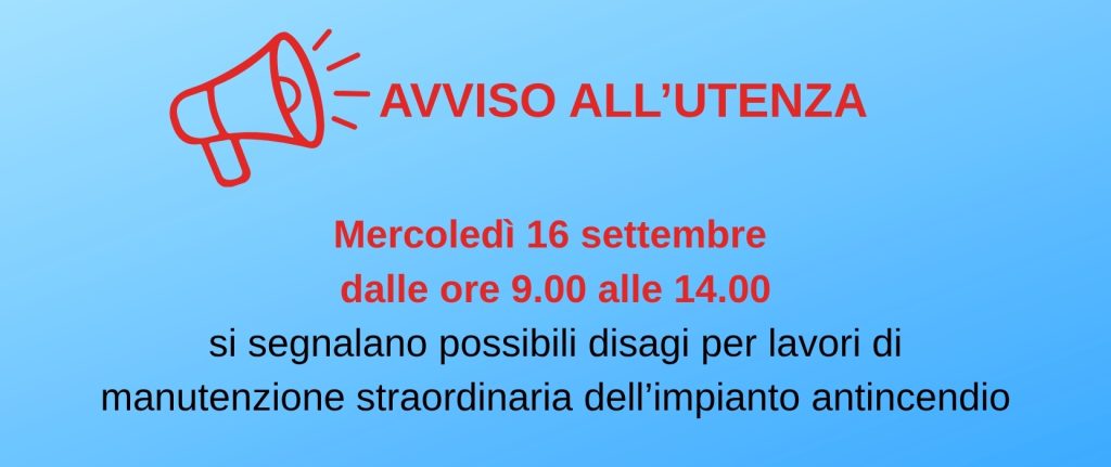 Avviso all’utenza della Sala Studio