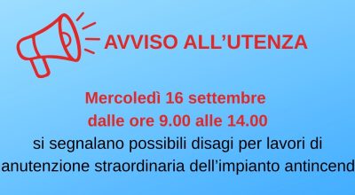 Avviso all’utenza della Sala Studio